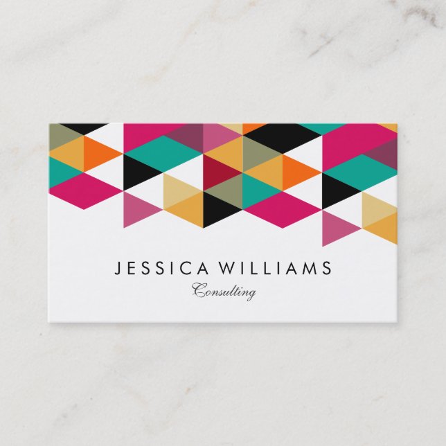 Colorful Modern Geometric Design Business Card (Front)