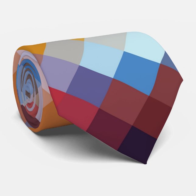 Colorful Modern Geometric Diamond Pattern #11 Tie (Rolled)