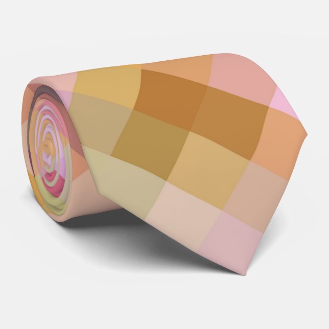 Colorful Modern Geometric Diamond Pattern #12 Neck Tie (Rolled)
