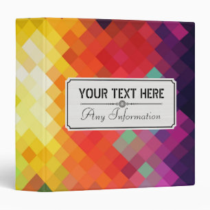 Colorful Modern Geometric Diamond Pattern #16 Binder