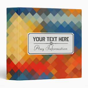 Colorful Modern Geometric Diamond Pattern #21 Binder