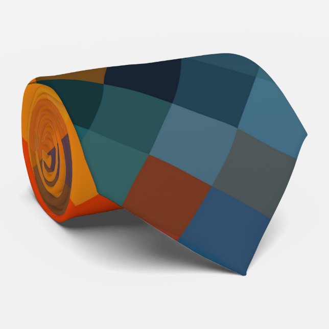Colorful Modern Geometric Diamond Pattern #21 Neck Tie (Rolled)
