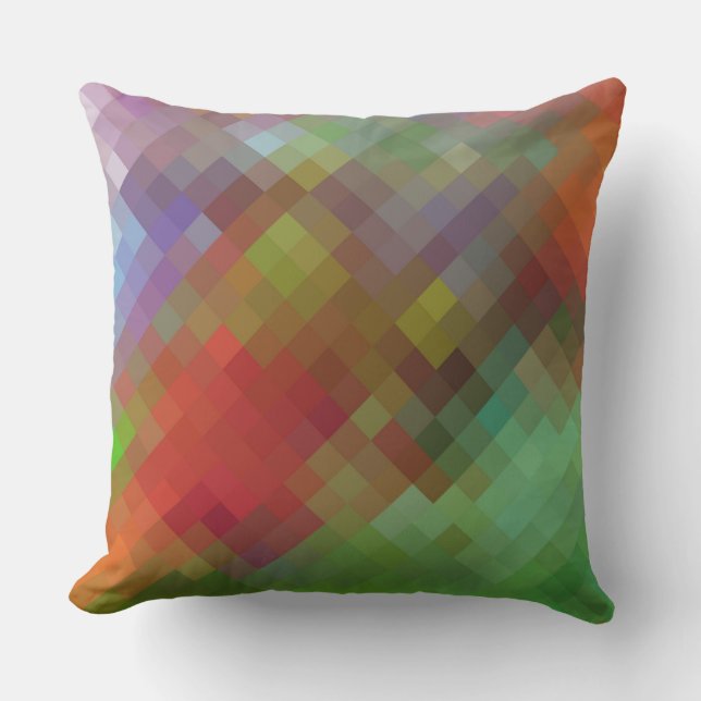 Colorful Modern Geometric Diamond Pattern #4 Throw Pillow (Front)