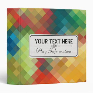 Colorful Modern Geometric Diamond Pattern #7 Binder