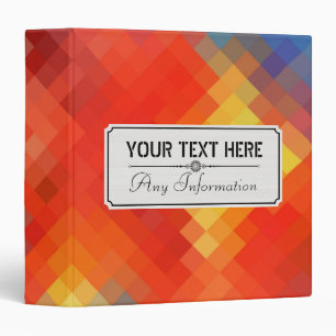 Colorful Modern Geometric Diamond Pattern #8 3 Ring Binder