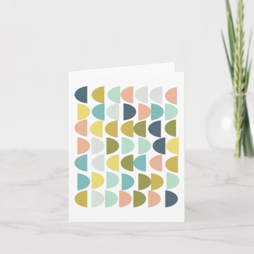 Colorful Modern Geometric Half Circle Shapes Card