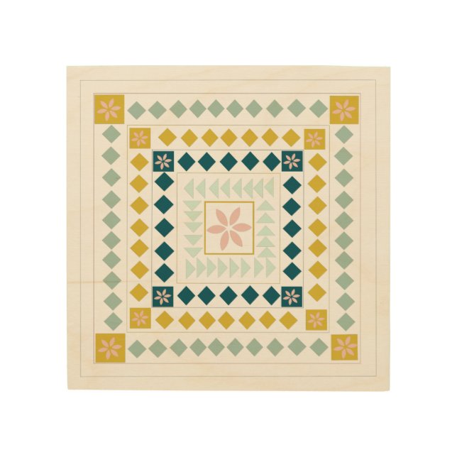 Colorful Modern Geometric Medallion Art Design (Front)