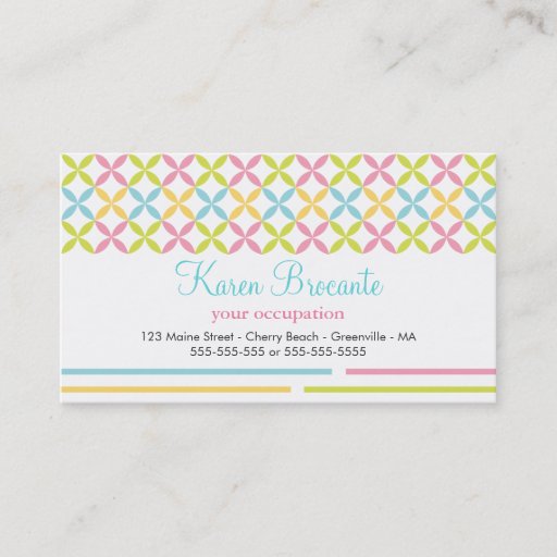 Customizable Colorful Modern Geometric Pattern Business Card Templates