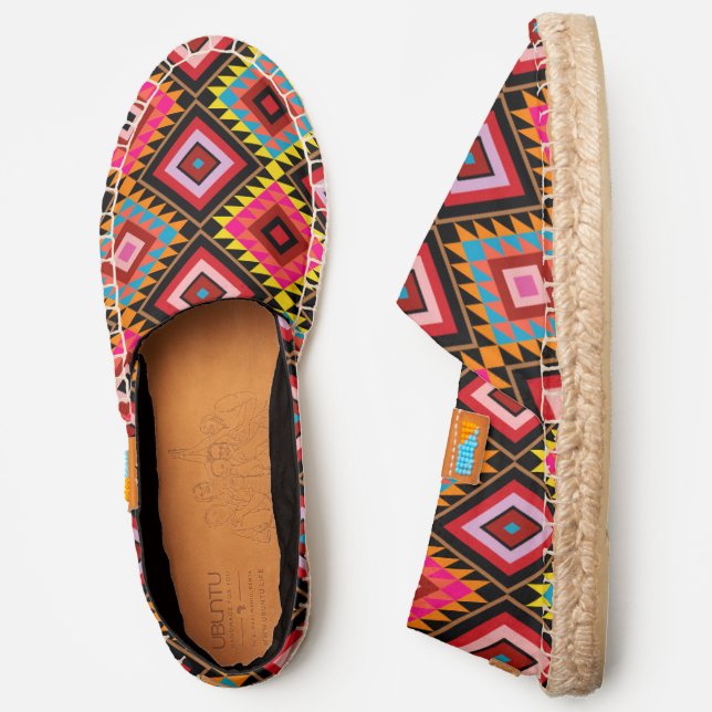 Colorful Modern Geometric Pattern Espadrilles (Side)
