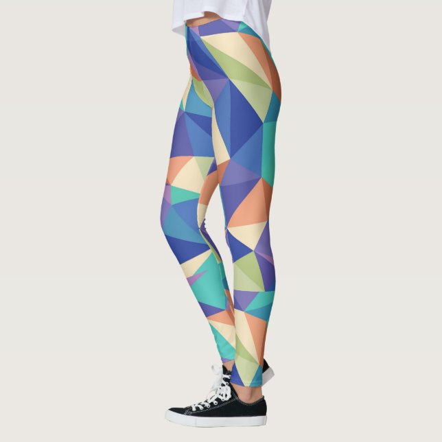 Colorful modern geometric pattern leggings (Left)