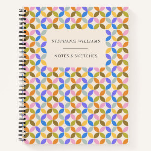 Colorful Modern Geometric Pattern Personalized  Notebook