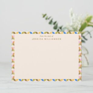 Colorful Modern Geometric Personalized Desk Of Note Card