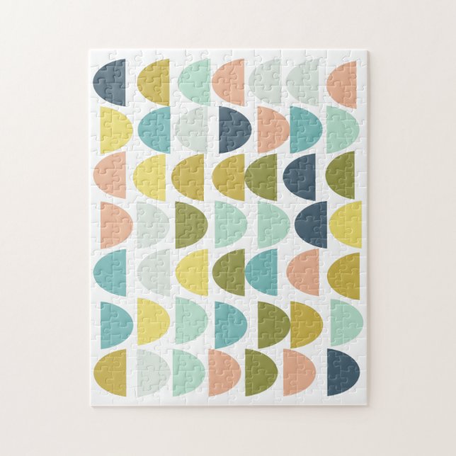 Colorful Modern Geometric Shapes Art Pattern Jigsaw Puzzle (Vertical)