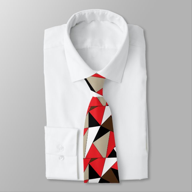 Colorful Modern Geometric Shapes Neck Tie (Tied)