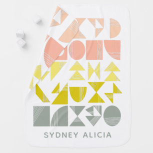 Colorful Modern Geometric Shapes Personalized Cute Baby Blanket