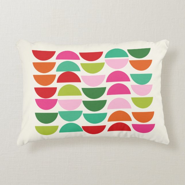 Colorful Modern Geometric Shapes Simple Pattern Accent Pillow (Front)