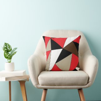 Colorful Modern Geometric Shapes Throw Pillow