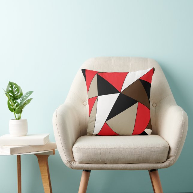 Colorful Modern Geometric Shapes Throw Pillow (Chair)