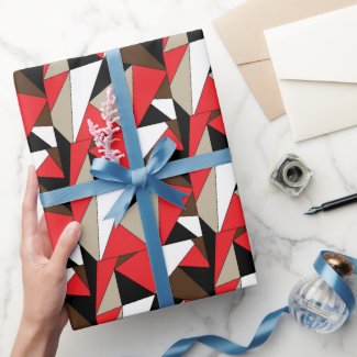 Colorful Modern Geometric Shapes Wrapping Paper