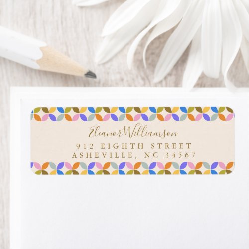 Colorful Modern Geometric Shower Return Address Label