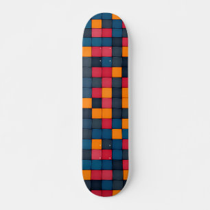 Colorful Modern Geometric Tile Texture Pattern Skateboard
