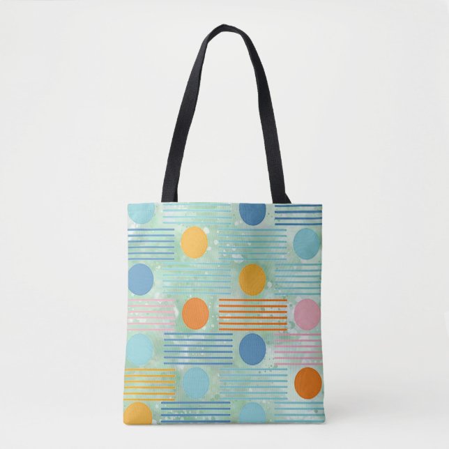 “Colorful Modern Geometric ” Tote Bag (Front)