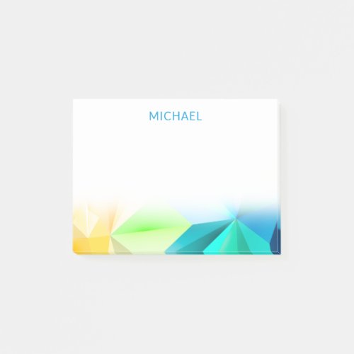 Colorful Modern Geometric Trendy Personalized Name Post_it Notes