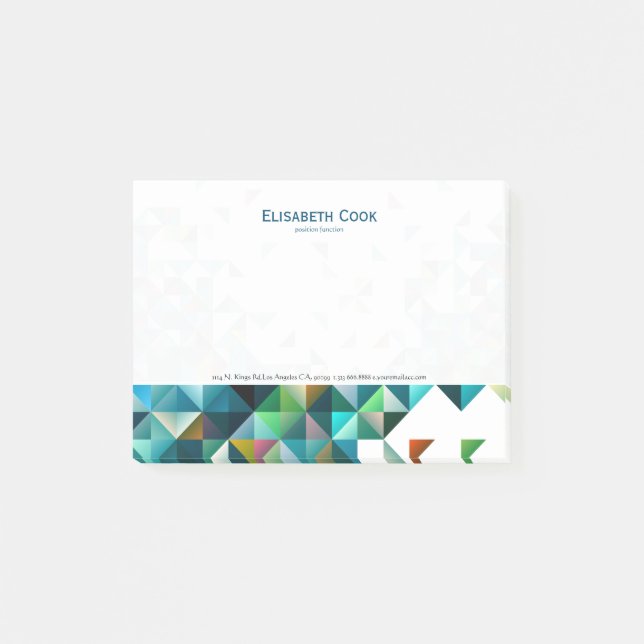 Colorful Modern Geometric Triangles Post-it Notes (Front)
