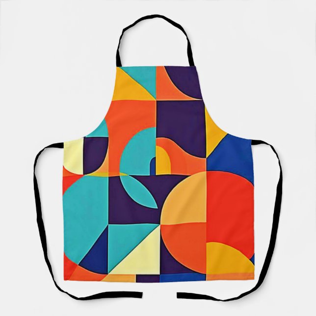 Colorful Modern Geometry Apron (Front)