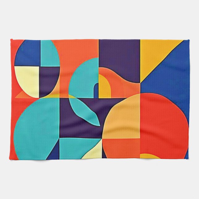 Colorful Modern Geometry Kitchen Towel (Horizontal)