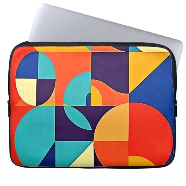 Colorful Modern Geometry Laptop Sleeve (Front)