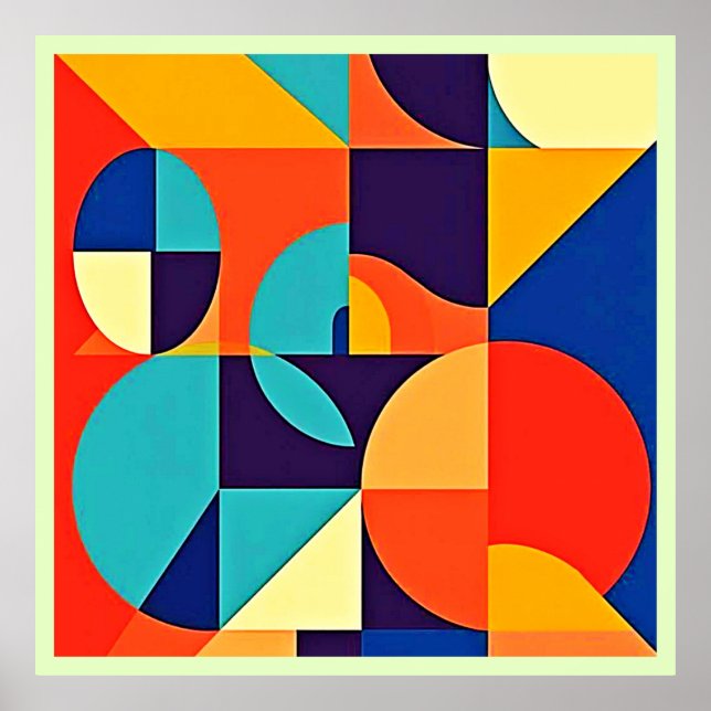 Colorful Modern Geometry Poster (Front)