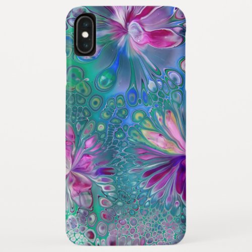 Colorful Modern Girly Floral Liquid Art iPhone XS Max Case
