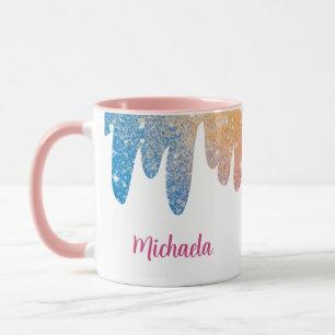 Colorful Modern Glitter Personalized Mug
