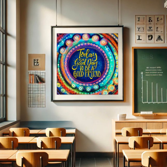 Colorful Modern Good Friend Inspirivity Poster (Creator Uploaded)