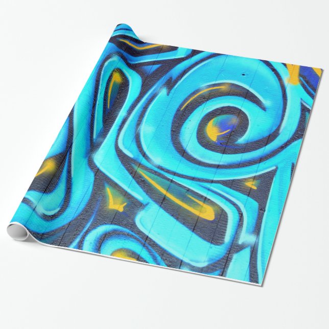 Colorful Modern Graffiti Street Art Painting Wrapping Paper (Unrolled)