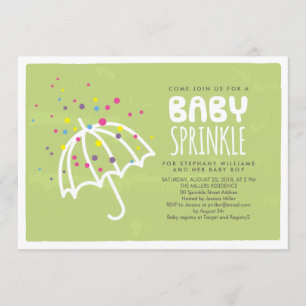 Colorful Modern Green Baby Sprinkle Invitation