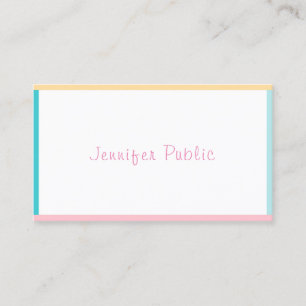 Colorful Modern Hand Script Text Sympathetic Business Card