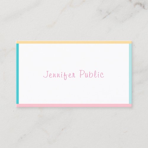 Colorful  Modern Hand Script Text Sympathetic Business Card