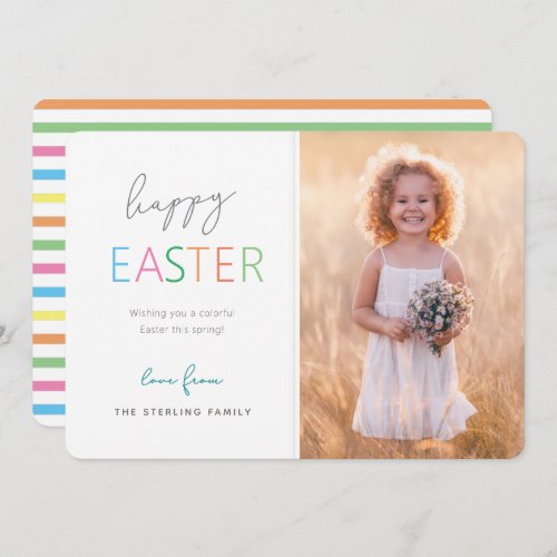 Colorful Modern Happy Easter Photo Card