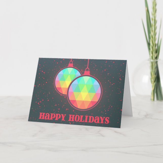 Colorful Modern Happy Holidays Holiday Card (Front)