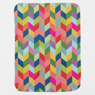 Colorful Modern Herringbone Baby Blanket