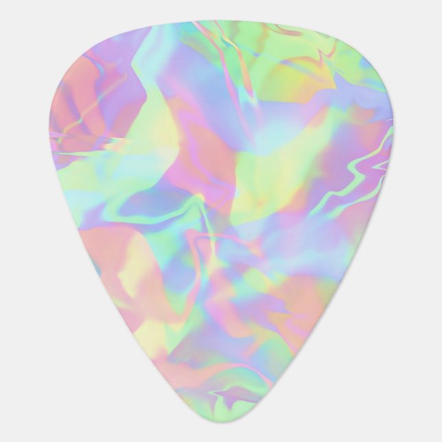 Colorful Modern Holographic Abstract Trendy Guitar Pick (Front)