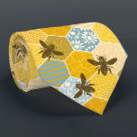 Colorful Modern Honey Bee Nature Apiary Pattern Neck Tie<br><div class="desc">Colorful Modern Honey Bee Nature Apiary Pattern features a modern and colorful  blue and yellow honeybee pattern. Designed by ©Evco Studio www.zazzle.com/store/evcostudio</div>
