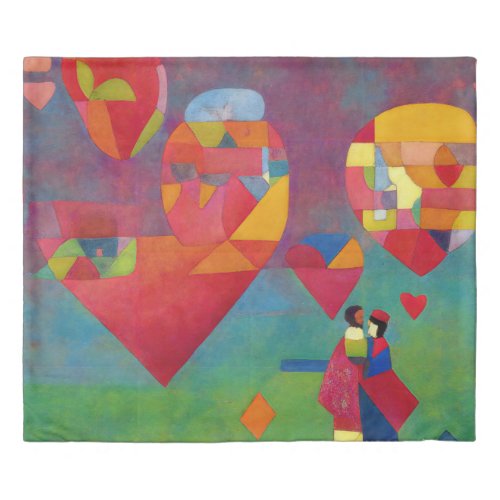 Colorful Modern Impressionist Love 1 Duvet Cover