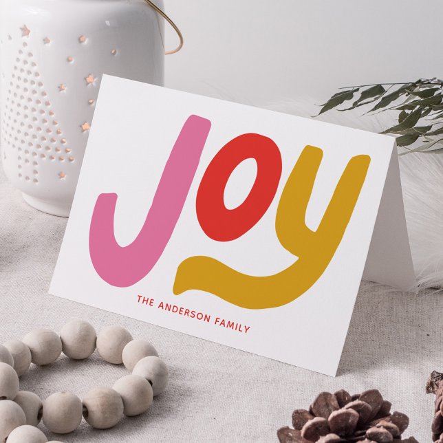 Colorful Modern Joy Non-Photo Holiday Card (Creator Uploaded)