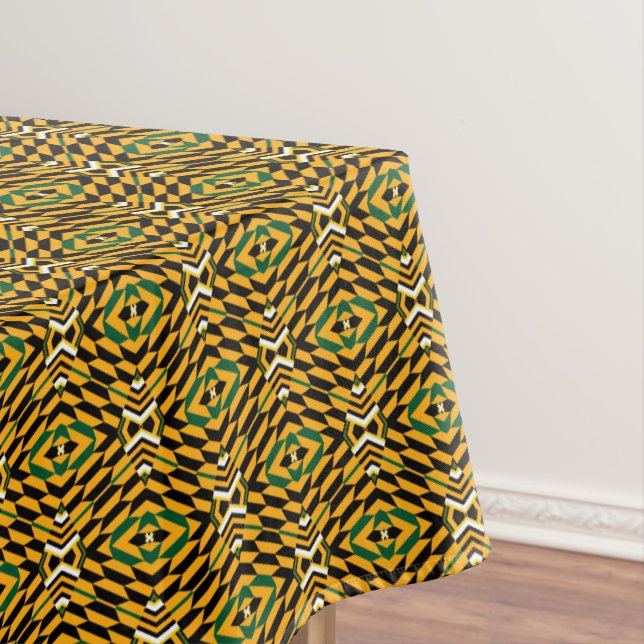 Colorful Modern Kente Print Tablecloth (In Situ)