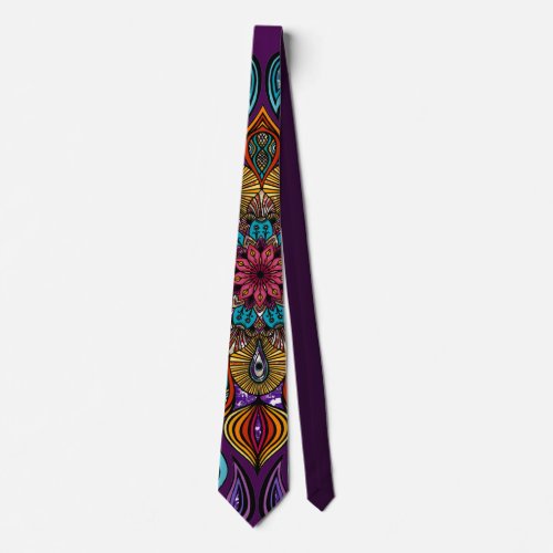  Colorful Modern Mandala Trippy Psychedelic Hippie Neck Tie