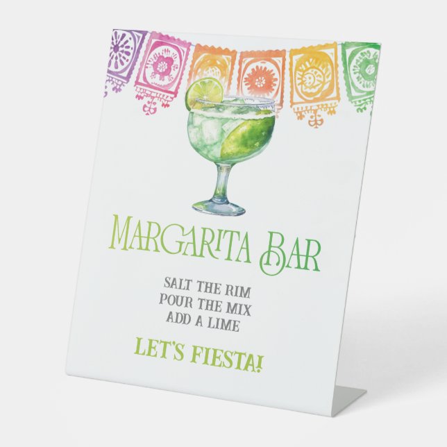 Colorful Modern Margarita Bar Sign  (Front)