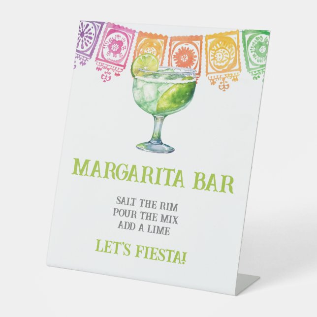 Colorful Modern Margarita Bar Sign  (Front)